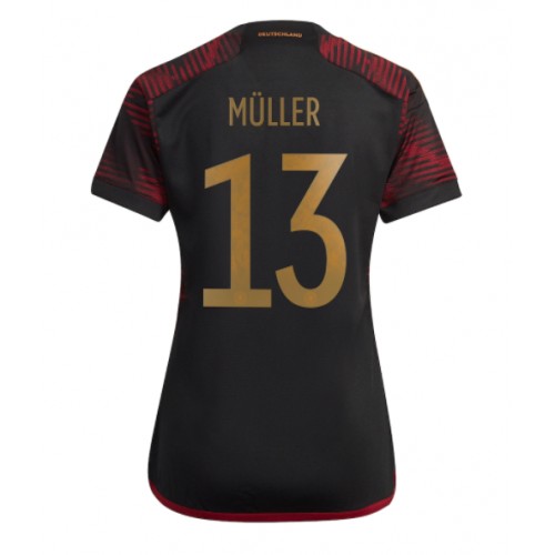 Fotballdrakt Dame Tyskland Thomas Muller #13 Bortedrakt VM 2022 Kortermet